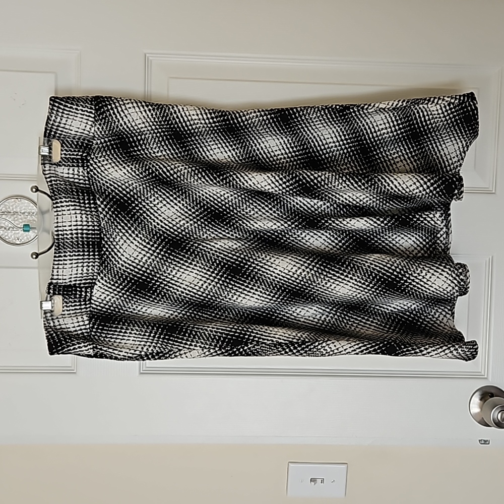 Black and White Cross Stitch Skater's Skirt